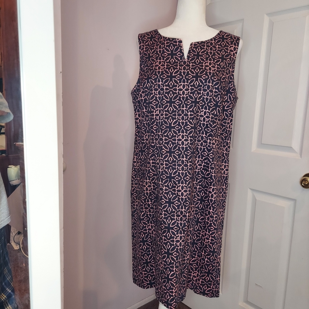 Black Pink Geometric Pattern Dress